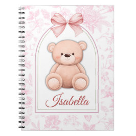 Isabella | Benutzerdefiniertes rosa Teddy-Bär-Kind Notizblock