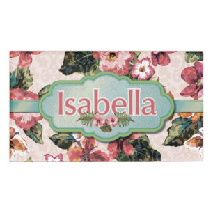 Isabella Blumen-Damast Namensschild Namenschild