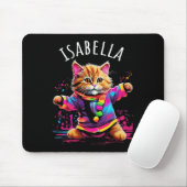Isabella Colorful Dancing Cat Design für Mädchen N Mousepad (Mit Mouse)