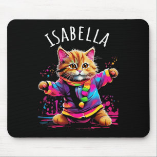 Isabella Colorful Dancing Cat Design für Mädchen N Mousepad