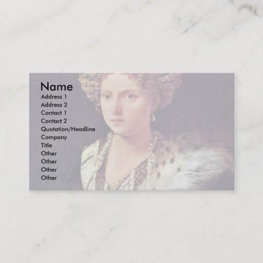 Isabella Dâ € ™ Estedeutsch: Porträt von Isabella Visitenkarte (Vorderseite)