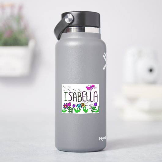 Isabella - Der Name Isabella Whimsical Zeichnend Aufkleber (HydroFlask)