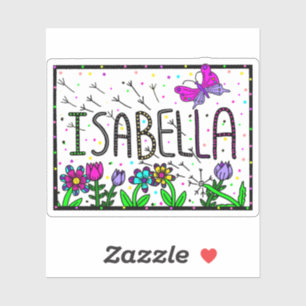 Isabella - Der Name Isabella Whimsical Zeichnend Aufkleber