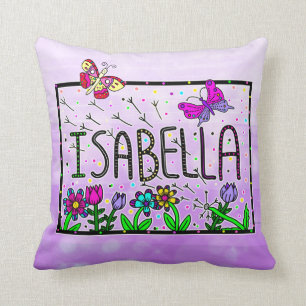 Isabella - Der Name Isabella Whimsical Zeichnend Kissen