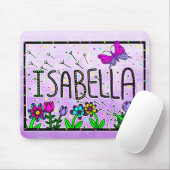 Isabella - Der Name Isabella Whimsical Zeichnend Mousepad (Mit Mouse)