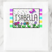 Isabella - Der Name Isabella Whimsical Zeichnend Rechteckiger Aufkleber (Tasche)