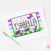 Isabella - Der Name Isabella Whimsical Zeichnend Rechteckiger Aufkleber (Umschlag)