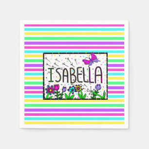 Isabella - Der Name Isabella Whimsical Zeichnend Serviette