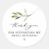 ISABELLA Elegant Boho Greenery Leaf Kleines Untern Runder Aufkleber (Vorderseite)