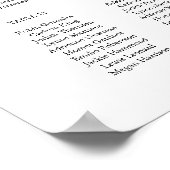 ISABELLA Elegant Boho Greenery Table Seating Chart Poster (Ecke)