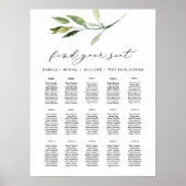 ISABELLA Elegant Boho Greenery Table Seating Chart Poster (Vorne)
