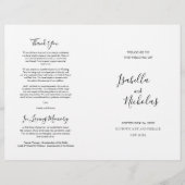 Isabella Elegant Script Folded Wedding Program (Vorderseite)