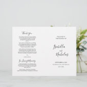 Isabella Elegant Script Folded Wedding Program (Stehend Vorderseite)