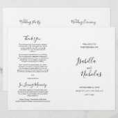 Isabella Elegant Script Folded Wedding Program (Vorne/Hinten)