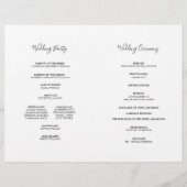 Isabella Elegant Script Folded Wedding Program (Rückseite)