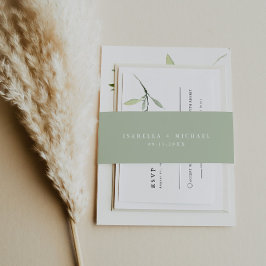 ISABELLA Elegante Leichte Pastel Grün Minimalistis Einladungsbanderole