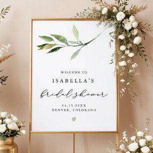 ISABELLA Elegantes Brautparty Grün Willkommen Poster