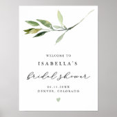 ISABELLA Elegantes Brautparty Grün Willkommen Poster (Vorne)