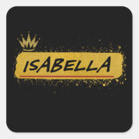 Isabella erster Name Gold Glitzern Queen