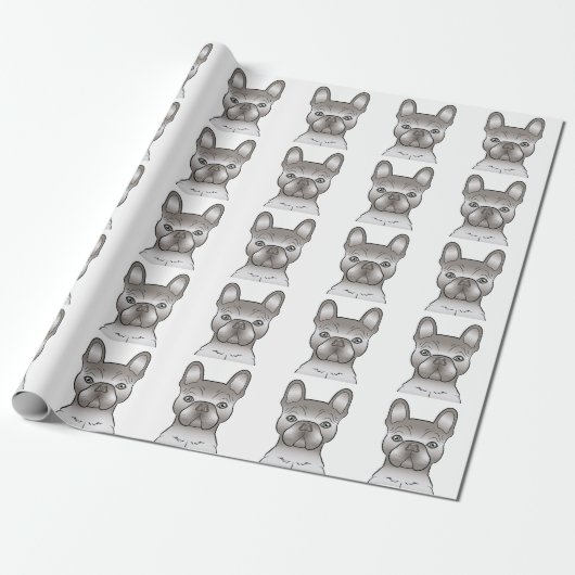 Isabella French Bulldog / Frenchie Dog Pattern Geschenkpapier (Ungerollt)