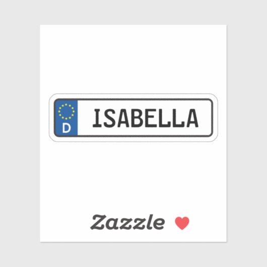 Isabella German Car License Plate Aufkleber (Blatt)