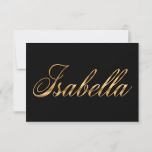 Isabella gold Design Lettering Karte