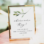 ISABELLA Greenery Wo waren sie Duschgel Poster<br><div class="desc">Dort, wo sie Brautparty-Spielezeichen, ein einfaches Aquarellblatt und eine moderne minimalistische Anordnung. Das klassische und elegante Design macht es zu einem idealen Begleiter für eine Brautparty- oder Paardusche. Bearbeiten Sie den meisten Text einfach, um den Anforderungen Ihrer Veranstaltung gerecht zu werden. Pair mit allem aus der ISABELLA Kollektion für ein...</div>