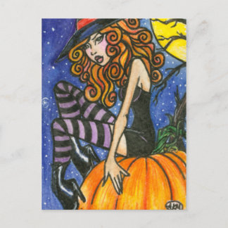 Isabella : Halloween Hexenkarte von Faerydae Postkarte