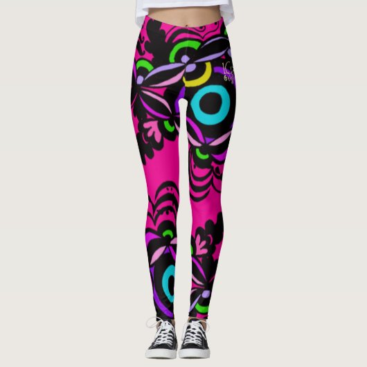 Isabella Hot Pink Illusion Leggings (Vorderseite)