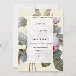 Isabella II, elegante französische Vintage Rose Einladung