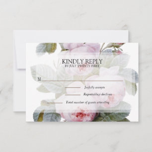 Isabella II,, Elegante französische Vintage-Rosen RSVP Karte