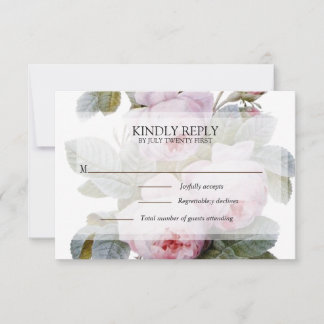 Isabella II,, Elegante französische Vintage-Rosen RSVP Karte