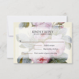 Isabella II, elegante Vintage französische Rose RSVP Karte