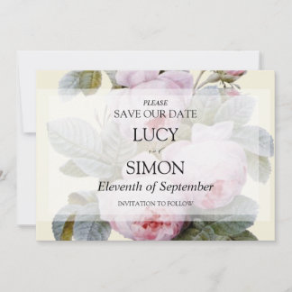 Isabella II, elegante Vintage französische Rose Save The Date