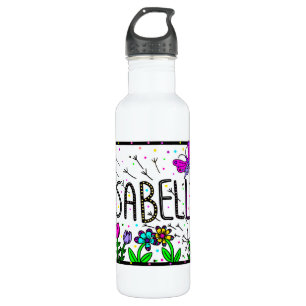Isabella, Mädchenname Whimsikale Kunst Edelstahlflasche