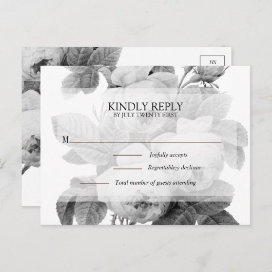 Isabella Monochrome Vintage Rose UAWG Postkarte (Vorne/Hinten)