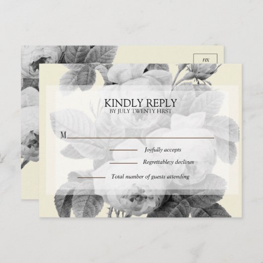 Isabella Monochrome Vintage Rose UAWG Postkarte (Vorne/Hinten)