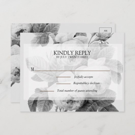 Isabella Monochrome Vintage Rose UAWG Postkarte (Vorne/Hinten)