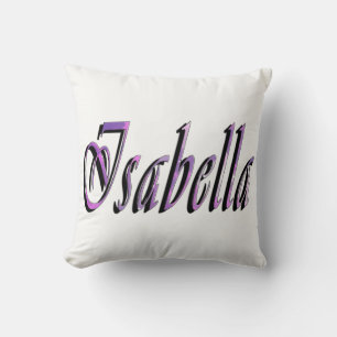 Isabella, Name, Logo, Girls White Throw Cushion Kissen