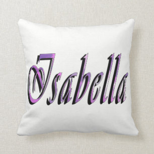 Isabella, Name, Logo, Girls White Throw Cushion Kissen
