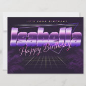 Isabella Name Vorname lila retro Karte Geburtstag (Vorderseite)