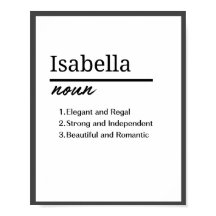 Isabella, Personalisierte Mädchenbezeichnung Defin
