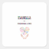 Isabella Quadratischer Aufkleber (Vorderseite)