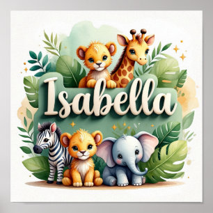 Isabella Safari Kinderzimmer Poster