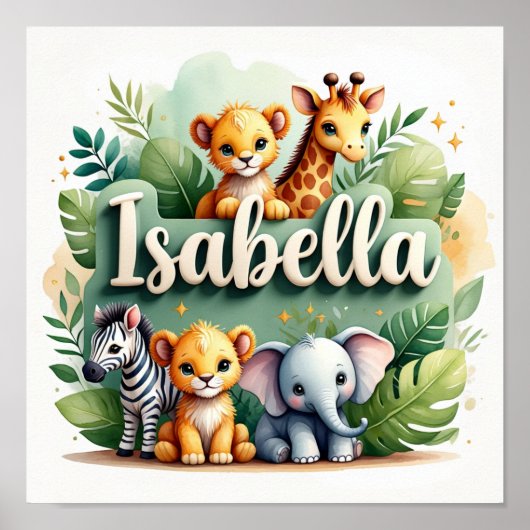 Isabella Safari Kinderzimmer Poster (Vorne)
