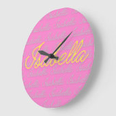 Isabella Signature Name Pattern Große Wanduhr (Winkel)