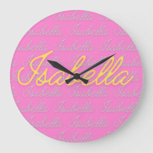 Isabella Signature Name Pattern Große Wanduhr