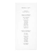Isabella Simple Modern Calligraphy Wedding Program Werbekarte (Hinten)