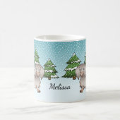 Isabella & Tan Long Hair Dackel Winterwald Kaffeetasse (Mittel)