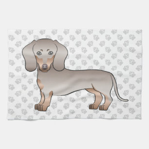 Isabella und Tan Kurz Hair Dackel Hund und Paws Geschirrtuch